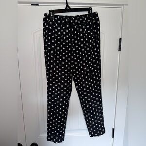 J. Crew Black Pants with White Star Pattern
